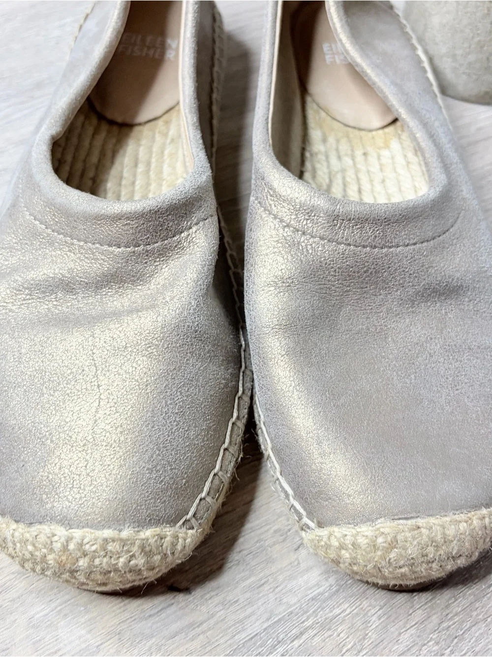 Eileen Fisher Bali Flats Espadrille Size 7 Women’s Metallic Casual